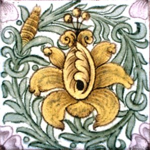 Tile with Floral Design