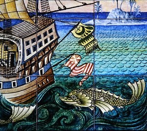 Tiles Depicting a Galleon