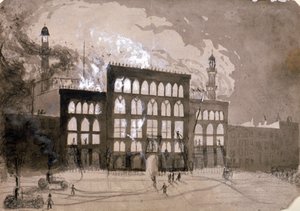 Fire at the Alhambra Theatre, Leicester Square, London by William Dickes