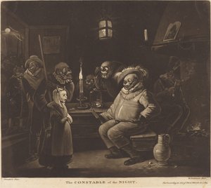 The Constable of the Night by William Dickinson after Egbert van Heemskerck