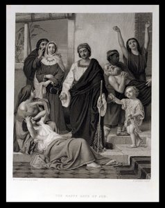 The Happy Days of Job, Engraved by H. Bourne by William Dobson