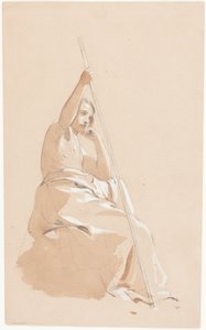 Seated Youth with a Staff by William Etty