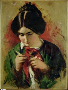 Study for the Crochet Worker, Miss Mary Ann Purdon by William Etty