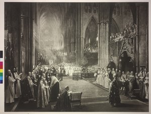 Ceremony of the 50th Throne Anniversary of Queen Victoria in Westminster Abbey on 21.6.1887 by William Ewart Lockhart