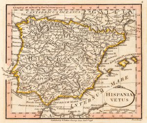 Ancient Spain and Portugal. Map.