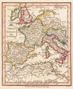 Western Part of Roman Empire. Map.