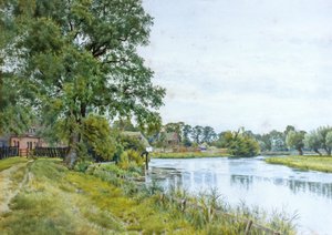 On the Ouse at Hemingford Grey, with the Manor House in the Distance by William Fraser Garden
