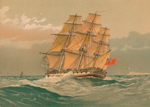 A 38-Gun Frigate by William Frederick Mitchell