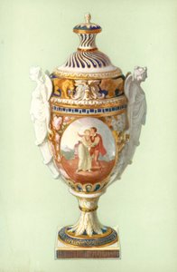 Vase, Chelsea-Derby, with Biscuit Handles