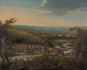 The Eli Whitney Gun Factory (verso: Blacksmith Shoeing Horse) by William Giles Munson