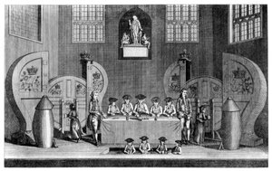 Drawing the State Lottery in Guildhall, City of London by William Griggs