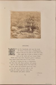 Boy with a fishing pole and a creel, England