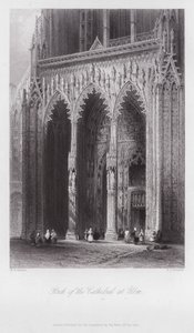 Porch of the Cathedral at Ulm (engraving) by William H. Bartlett