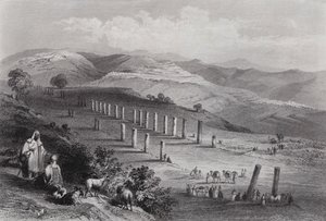 Sebaste, The Ancient City of Samaria (engraving) by William H. Bartlett