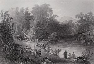 The River Jordan, Greek Bathing Place by William H. Bartlett