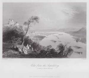 View from the Leopoldsberg, looking to Kloster Neuburg by William H. Bartlett