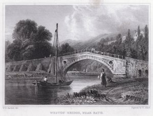 Weston Bridge, near Bath by William H. Bartlett
