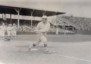 Mike Donlin, Pittsburgh Pirates outfielder, taking a practice swing by William H. Trefts Jr.