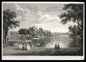 View of the Lake from the Centre Walk in the garden at West Wycombe, Buckinghamshire by William Hannan