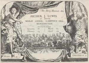 The Moray Minstrels Invitation card of Arthur James Lewis by William Harcourt Hooper
