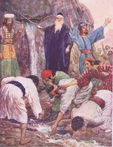 Moses striking the rock