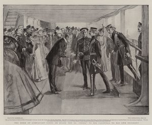 The Duke of Connaught Going on Board the SS Nubia to Bid Farewell to His Own Regiment by William Hatherell