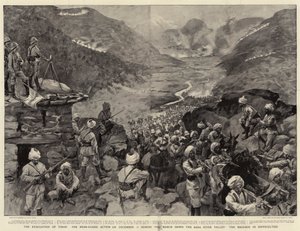 The Evacuation of Tirah, the Rear-Guard Action on 13 December during the March down the Bara River Valley, the Baggage in Difficulties by William Hatherell