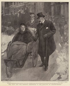 The King and the Empress Frederick in the Grounds of Friedrichshof by William Hatherell