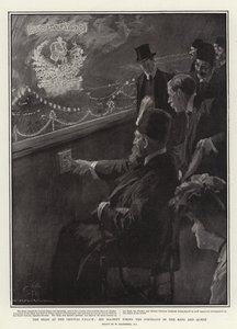 The Shah at the Crystal Palace, His Majesty Firing the Portraits of the King and Queen