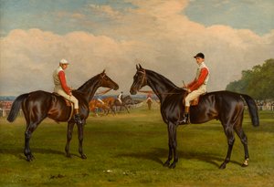 Merry Andrew and Chillington - Horses on a Racecourse by William and Havell Edmund Hopkins