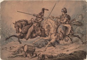 Russian Cossack in Combat with a Mameluke, 1815