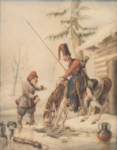 Russian Cossacks at a Boathouse on the Banks of the Don by William Heath
