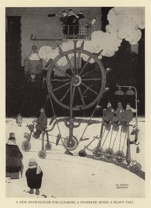 A New Snow-Plough for Clearing a Footpath After a Heavy Fall by William Heath Robinson