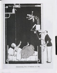 Administering Dose of Medicine to a Boy by William Heath Robinson