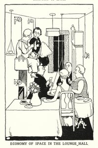 Economy of Space in the Lounge Hall by William Heath Robinson