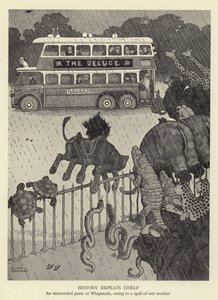 History repeats itself, an unrecorded panic at Whipsnade, owing to a spell of wet weather by William Heath Robinson