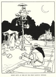 Illustration for Railway Ribaldry by W Heath Robinson by William Heath Robinson