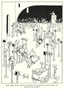 Illustration for Railway Ribaldry by W Heath Robinson by William Heath Robinson