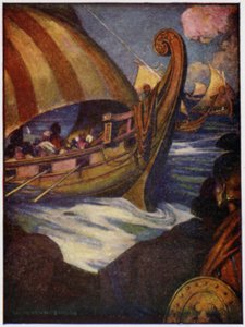 Many were the heroes who sailed away from Greece by William Heath Robinson
