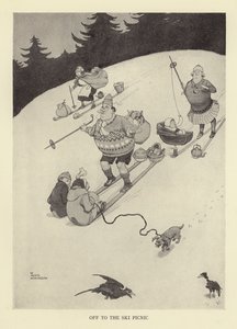 Off to the ski picnic by William Heath Robinson