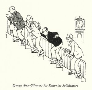 Sponge Shoe-Silencers for Returning Jollificators by William Heath Robinson