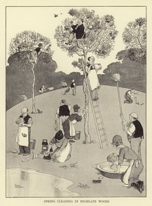 Spring cleaning in Highgate woods by William Heath Robinson