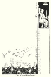 The Micro Bird-Scarer (lithograph) by William Heath Robinson