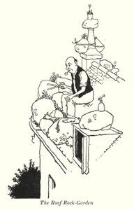 The Roof Rock-Garden (lithograph) by William Heath Robinson