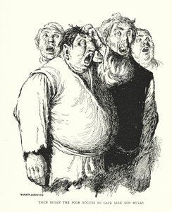 Then began the poor rogues to gape like old mules by William Heath Robinson