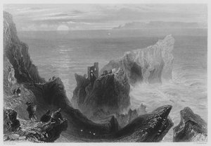 Kenbane Castle, County Antrim by William Henry (after) Bartlett