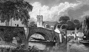 Aylesford Church and Bridge, engraved by B. Winkles, published 1829 by William Henry Bartlett
