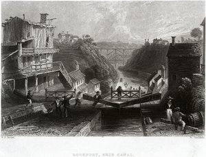 Lockport, Erie Canal by William Henry Bartlett
