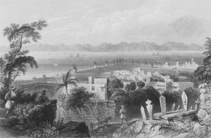 Rhodes, the Ancient Dodanim, with the Channel between the Island and Asia Minor by William Henry Bartlett