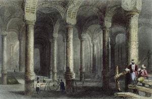 The Cistern of Bin-Veber-Direg, or The Thousand and One, Istanbul, Engraved by J. Carter by William Henry Bartlett